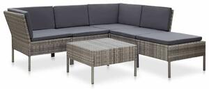 Polyrattan Kerti Bútorszett - 6 részes - Szürke