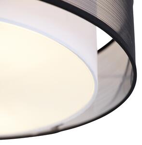 Modern mennyezeti lámpa fekete-fehér 50 cm 3-fényes - Drum Duo