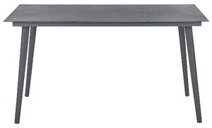 Szürke Alumínium Kerti Asztal 140 x 80 cm MILETO