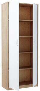 LUCETTE polcos szekrény - 74 cm széles, sonoma tölgy / fehér