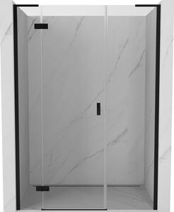 Mexen Mist-H L, 1 szárnyú zuhanyajtó bal oldali 120 cm, átlátszó üveg, fekete profil, 8A5L-120-001-70-00-L