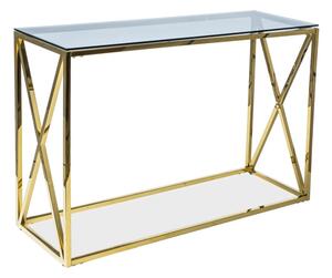 LAZARUS kis konzolasztal - üveg / arany