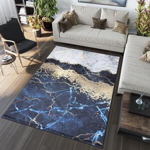 TOSCANA Modern kék szőnyeg absztrakt mintával Szélesség: 80 cm | Hossz: 150 cm