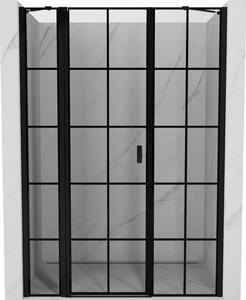 Mexen, Mexen Mist bal oldali billenő zuhanyajtó 120 cm, fekete ráccsal - 8A4-120-001-70-77-L