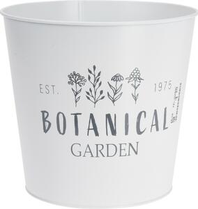 Botanical garden fém virágtartó kaspó, fehér, 18 x 16 cm