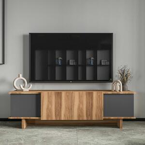 Comoda TV, Diana Anthracite, UnicUtil, Antracit-Nuc, Lățime: 180 cm, Înălțime: 50 cm, Adâncime: 33 cm, 360ALE1705EMG