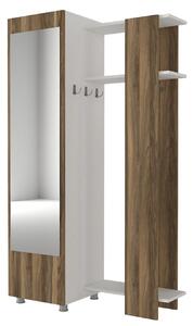 Antre Mirrored Coat Stand White-Walnut