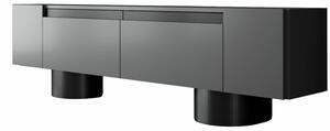 Comoda TV, Bohem Anthracite, UnicUtil, Antracit-Negru, Lățime: 180 cm, Înălțime: 50 cm, Adâncime: 30 cm, 618BLY1266