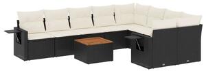 VidaXL Polyrattan Kerti Ülőgarnitúra - 10 részes - Fekete