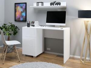 CHEMUNG íróasztal - fehér / fényes fehér