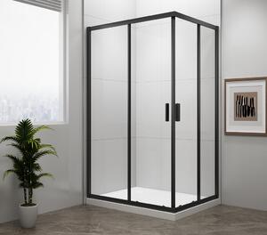 Polysan Polysan, EASY BLACK négyszögletes zuhanyparaván 900x800mm, átlátszó üveg, EL5315B