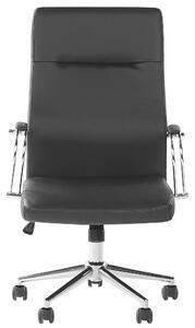 Fekete műbőr irodai szék OSCAR