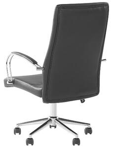 Fekete műbőr irodai szék OSCAR