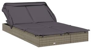 VidaXL Két Személyes Napozóágy - Polyrattan - 213x118x97 cm