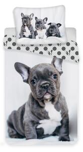 Jerry Fabrics Bulldog gyermek pamut ágynemű, 140 x 200 cm, 70 x 90 cm