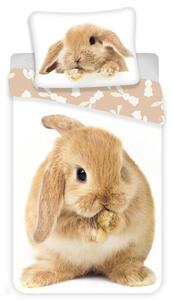 Jerry Fabrics Bunny brown gyermek pamut ágynemű, 140 x 200 cm, 70 x 90 cm