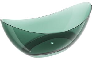 Mexen Vea, szabadon álló kád átlátszó 180×80 cm, zöld, króm szifon, 58091808011