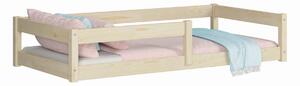 Padlóágy 180x80 Nordi - természetes fa Montessori, gyerekágy korlátos, gyermekágy