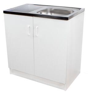 Komplett mosogató szekrény 80x50, nyílajtós, 1med.tál, fehér front
