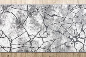 Modern COZY futó szőnyeg 8873 Cracks, repedt beton - Structural két szintű gyapjú sötétszürke