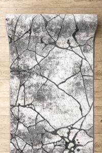 Modern COZY futó szőnyeg 8873 Cracks, repedt beton - Structural két szintű gyapjú sötétszürke