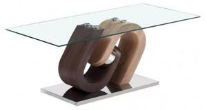 Kávézó asztal, üveg, mdf, 120x60x45
