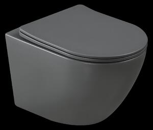 Invena Tavro, fali WC-csésze 490x360x350 mm + WC-ülőke, QFS, szürke, INV-CE-71-007-Y