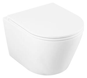 Erga Vento, fali WC-csésze 490x365x365mm, Tornado 2 + lassú záródású WC-ülőke, fehér, ERG-V03-VENTO-TO2-WH