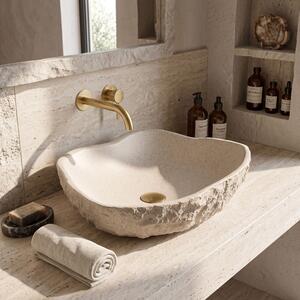 Rea Isla Warm Beige, pultra szerelhető mosdó 490x370x140 mm, bézs, REA-U7882