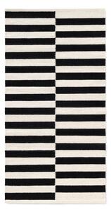 Fekete-fehér kétoldalas kézi szövésű gyapjú szőnyeg 80x150 cm Donna – Hanse Home