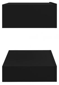 VidaXL fekete forgácslap éjjeliszekrény 60 x 35 cm