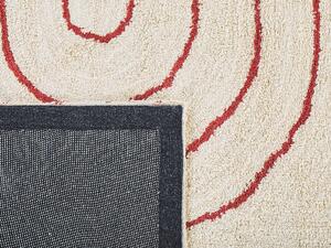 Bézs és piros pamutszőnyeg 140 x 200 cm TIRUPATI