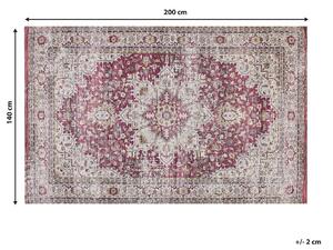 Piros És Bézs Szőnyeg Keleti Mintázattal 140 x 200 cm ARHAVI