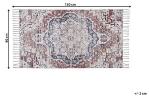 Színes Virágmintás Szőnyeg Rojtokkal 80 x 150 cm KELKIT