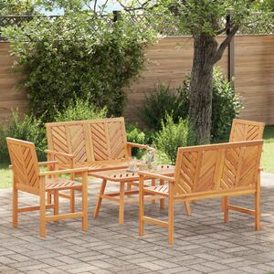 Kerti lounge szett 5 pcs Barna Tömör Akácfa