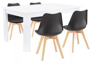 Lola 4+1 étkező garnitúra fekete-fehér