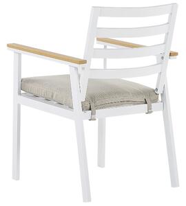 Fehér kerti szék négydarabos szettben bézs párnákkal CAVOLI