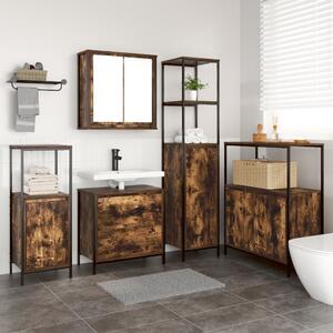 Fürdőszoba bútor szett 5 pcs Barna 76.5 x 35 x 95 cm Faanyag
