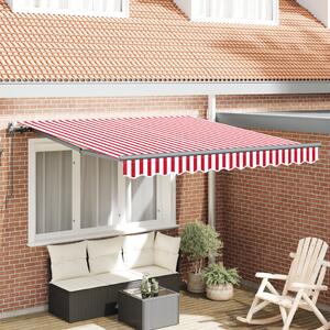 VidaXL Behúzható napellenző Piros és Fehér 350 x 250 cm