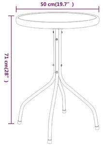 VidaXL antracitszürke acél kerti asztal Ø50 x 71 cm