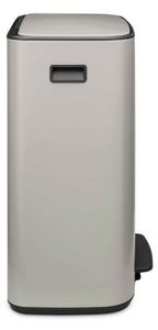 Szemétkosár Brabantia Bo Pedal 1010448, 60 L, Lágy zárás, Csúszásmentes talp, Világosszürke