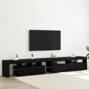 TV szekrény LED-del 3 pcs Fekete tölgy 260 x 37 x 40 cm Faanyag