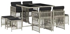 VidaXL Polyrattan Kerti Étkezőgarnitúra - 9 részes