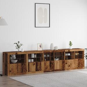 LED tálaló LED -es lámpákkal Öreg fa 283 x 37 x 67 cm Faanyag