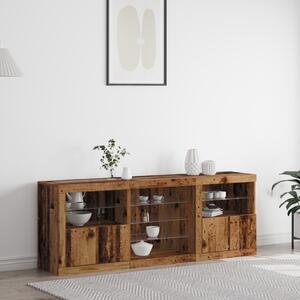 LED tálaló LED -es lámpákkal Öreg fa 181,5 x 37 x 67 cm Faanyag