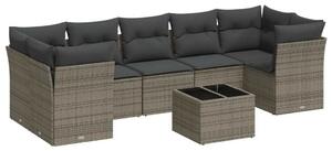 VidaXL Polyrattan Kerti Ülőgarnitúra - 8 részes - Szürke
