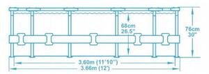Bestway Steel Pro Max fémvázas medence+kiegészítők – 366 x 76 cm