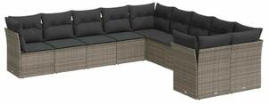 VidaXL Polyrattan Kerti Ülőgarnitúra - 10 részes - Szürke