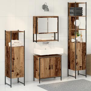 Fürdőszoba bútor szett 4 pcs Barna 33 x 33 x 185.5 cm Faanyag