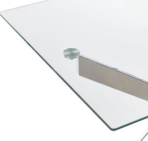 Ezüst Étkezőasztal Üveglappal 120 x 70 cm MARAMO